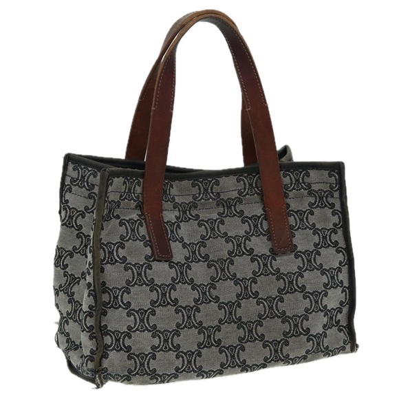 CELINE Handbags - CELINE Paris Macadam Canvas Hand Bag Gray Auth 83427